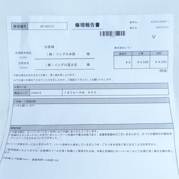 １８フォースマスター６００